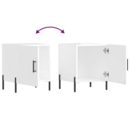 Berkfield Home Modern Bedside Cabinets 2 pcs High Gloss White 40x40x50 cm Engine - Size: 40 x 40 x 50 cm - thumbnail 9