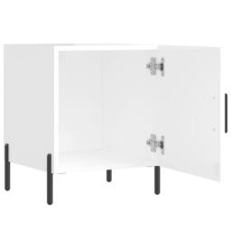 Berkfield Home Modern Bedside Cabinets 2 pcs High Gloss White 40x40x50 cm Engine - Size: 40 x 40 x 50 cm - thumbnail 8