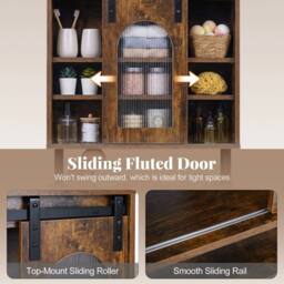 EONLION Bathroom Wall Cabinet Industrial in Brown - thumbnail 5