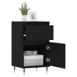 Berkfield Home Sideboards 2 pcs Black 40x35x70 cm Engineered Wood - Size: 40 x 35 x 70 cm - thumbnail 4