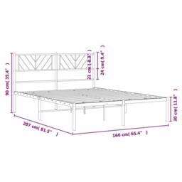 Berkfield Home Metal Bed Frame with Headboard Black 160x200 cm - thumbnail 9