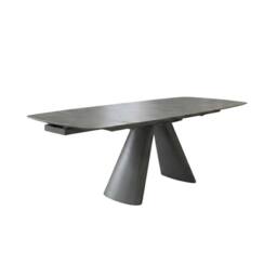 HOME LUXE INTERIOR Gstaad Grey Ceramic Extending Dining Set 6 Swivel Chairs 160-240cm - thumbnail 7