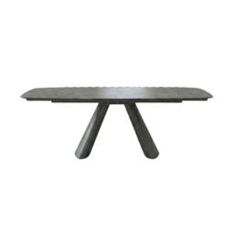 HOME LUXE INTERIOR Gstaad Grey Ceramic Extending Dining Set 6 Swivel Chairs 160-240cm - thumbnail 6