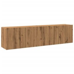 Berkfield Home TV Cabinets Wall-mounted 2 pcs Artisian Oak 80x30x41 cm in Brown - Size: 80 x 30 x 41 cm - thumbnail 2