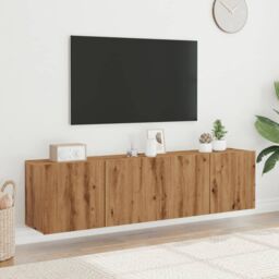 Berkfield Home TV Cabinets Wall-mounted 2 pcs Artisian Oak 80x30x41 cm in Brown - Size: 80 x 30 x 41 cm - thumbnail 1