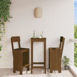 Berkfield Home Bar Stools 2 pcs Honey Brown 40x48.5x115.5 cm Solid Wood Pine - thumbnail 1