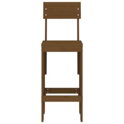 Berkfield Home Bar Stools 2 pcs Honey Brown 40x48.5x115.5 cm Solid Wood Pine - thumbnail 4