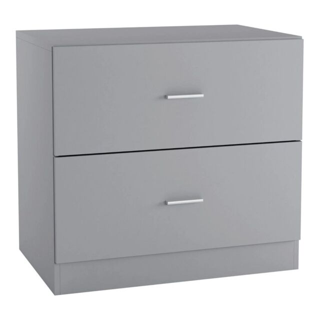 EONLION Orlando Wooden 2-Drawer Kids Cabinet - Bedroom Storage Chest in Grey - image 1