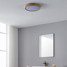 Eglo Musurita Natural Wood & Plastic Diffuser Ceiling Light in Brown - thumbnail 2