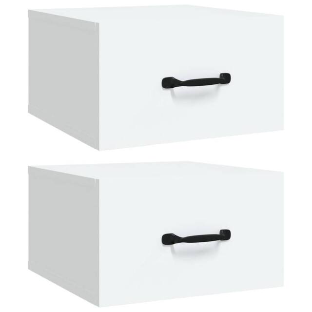 Berkfield Home Wall-mounted Bedside Cabinets 2 pcs White 35x35x20 cm - Size: 35 x 35 x 20 cm - image 1