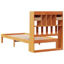 Berkfield Home Bookcase Bed without Mattress Wax Brown 100x200cm Solid Wood Pine - Size: 100x200 cm - thumbnail 6