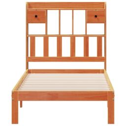 Berkfield Home Bookcase Bed without Mattress Wax Brown 100x200cm Solid Wood Pine - Size: 100x200 cm - thumbnail 4