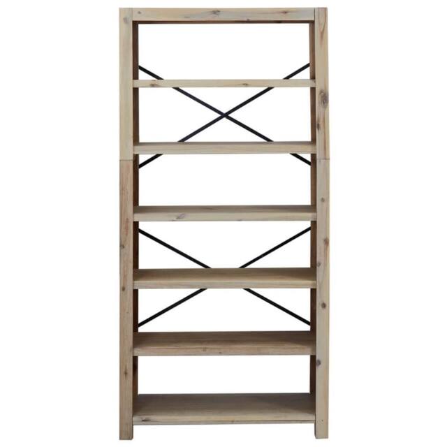 Berkfield Home Traditional 6-Tier Bookcase 80x30x170 cm Solid Wood Acacia in Brown - Size: 80 x 30 x 170 cm - image 1