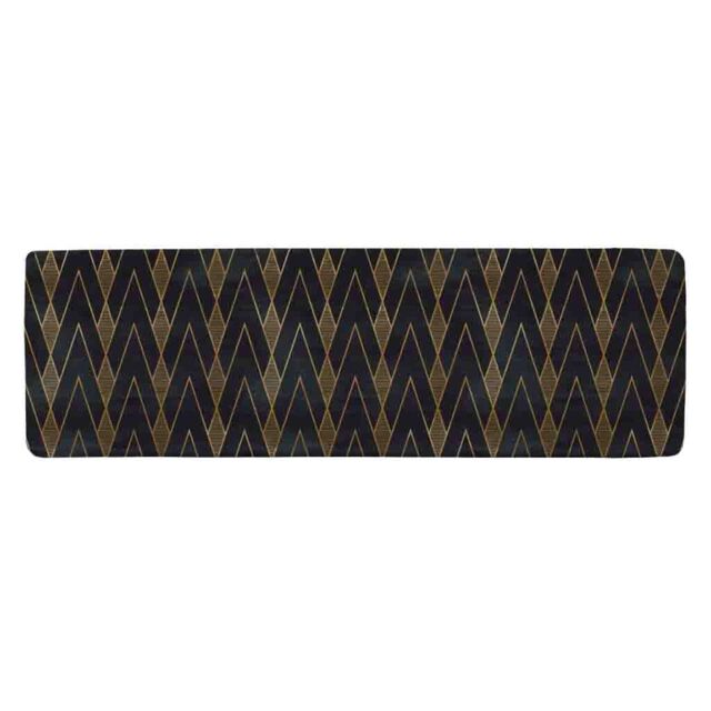 Benjamin Tate Design Gold Geometreic Lines Runner Rug in Natural - Size: 67 cm x 230 cm - image 1