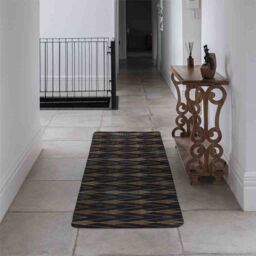 Benjamin Tate Design Gold Geometreic Lines Runner Rug in Natural - Size: 67 cm x 230 cm - thumbnail 3