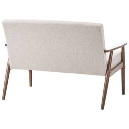 Wyld and Coco Retro 2-Seater Sofa Beige and Dark Brown Polyester Wood Frame - thumbnail 5