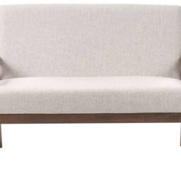Wyld and Coco Retro 2-Seater Sofa Beige and Dark Brown Polyester Wood Frame - thumbnail 2