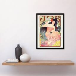 Artery8 Art Nouveau Vintage French Job Paper Advert Framed Wall Art Print Mucha - Size: A4 - thumbnail 4