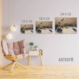 "Artery8 Schenck Anguish Sheep & Murder Of Crows Canvas Wall Art Print in Brown - Size: W18"" x H24""" - thumbnail 4