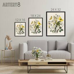 "Artery8 Caterpillars & Butterflies Kirby Black Framed Canvas Wall Art in White - Size: W12"" x H16""" - thumbnail 4