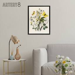 "Artery8 Caterpillars & Butterflies Kirby Black Framed Canvas Wall Art in White - Size: W12"" x H16""" - thumbnail 3