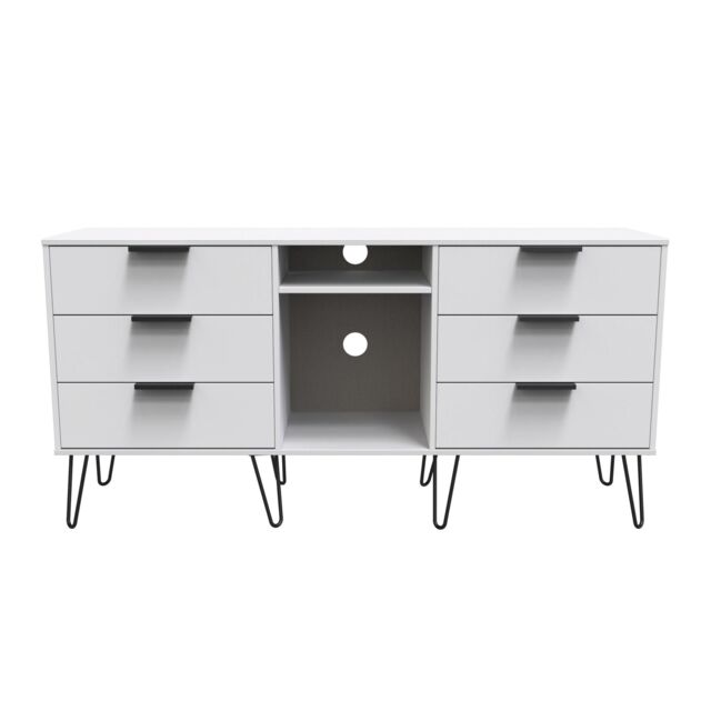 Ready Assembled 2 U Fuji 6 Drawer Sideboard (Ready Assembled) in White - image 1
