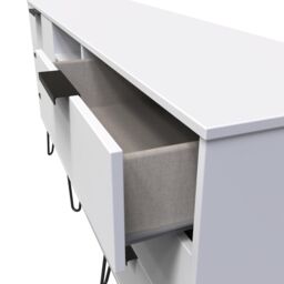 Ready Assembled 2 U Fuji 6 Drawer Sideboard (Ready Assembled) in White - thumbnail 5