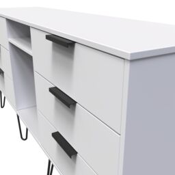 Ready Assembled 2 U Fuji 6 Drawer Sideboard (Ready Assembled) in White - thumbnail 4