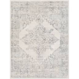 Livabliss Roma-Vintage Off-White Grey Charcoal Traditional Boho Living Dining Bedroom Rug in Cream - Size: 200 cm x 200 cm - thumbnail 2