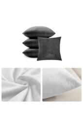 KDMD 4 Pack Velvet Cushion Covers Square Pillow Dr 45x45cm in Grey - Size: 45x45 cm - thumbnail 5