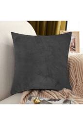 KDMD 4 Pack Velvet Cushion Covers Square Pillow Dr 45x45cm in Grey - Size: 45x45 cm - thumbnail 2