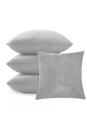 KDMD 4 Pack Velvet Cushion Covers Square Pillow Dr 45x45cm in Grey - Size: 45x45 cm - thumbnail 7