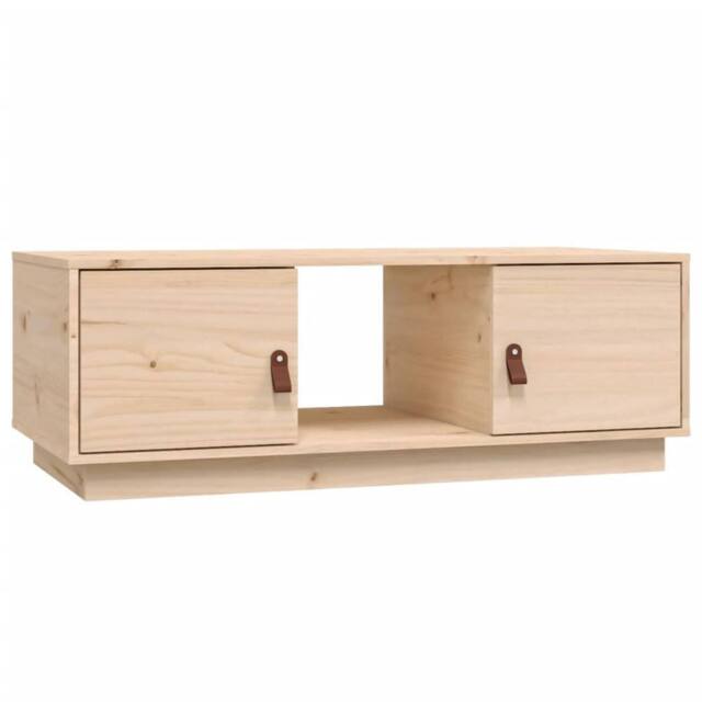 Berkfield Home Coffee Table 100x50x35 cm Solid Wood Pine in Light Sand - Size: 100 x 50 x 35 cm - image 1