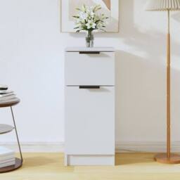 Berkfield Home Sideboard White 30x30x70 cm Engineered Wood - Size: 30 x 30 x 70 cm - thumbnail 2