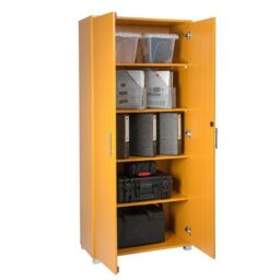 Moderna Storage Cabinet, Beech, Filing Cabinet, 4 Shelves, Lockable 2 Door, Tall Office Cupboard in Brown - thumbnail 2