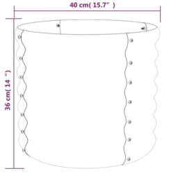 Berkfield Home Garden Planter Powder-coated Steel 40x40x36 cm Silver - Size: 40 x 40 x 36 cm - thumbnail 4