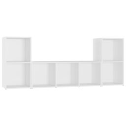 Berkfield Home 3 Piece TV Cabinet Set White Engineered Wood - thumbnail 2