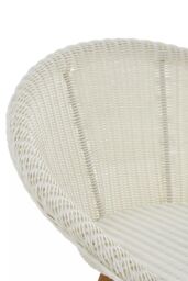 Orsina Modern Design Lounge Chair, Comfortable White Faux Rattan Upholstered Armless Chair, Sturdy Wooden Chair in Brown - thumbnail 5