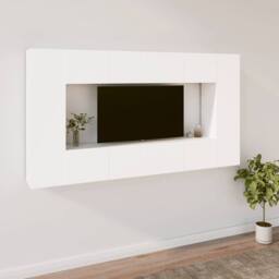 Berkfield Home 8 Piece TV Cabinet Set White Engineered Wood - thumbnail 1