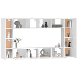 Berkfield Home 8 Piece TV Cabinet Set White Engineered Wood - thumbnail 4