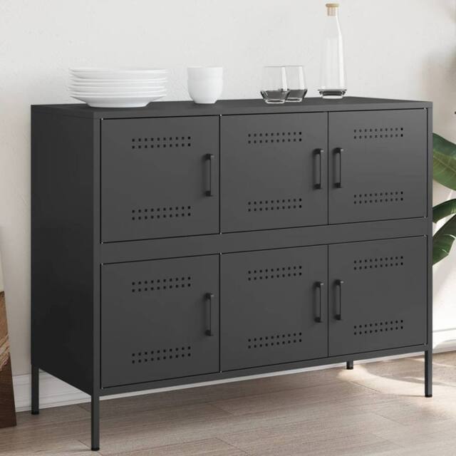 Berkfield Home Sideboard Black 100.5x39x79 cm Steel - image 1