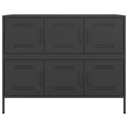 Berkfield Home Sideboard Black 100.5x39x79 cm Steel - thumbnail 6