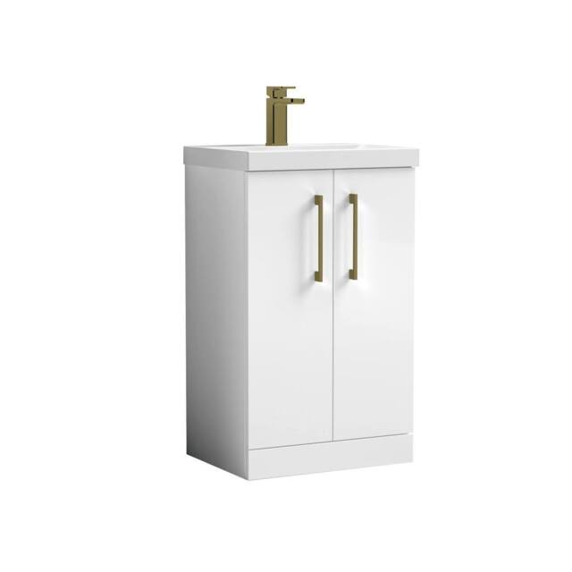 Balterley Modern Bathroom 2 Soft Close Door Vanity Unit Basin, White, 500mm in White - image 1