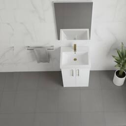 Balterley Modern Bathroom 2 Soft Close Door Vanity Unit Basin, White, 500mm in White - thumbnail 4