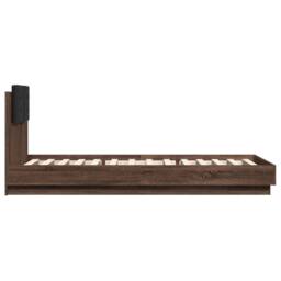 Berkfield Home Bed Frame with LED without Mattress Brown Oak 100x200 cm - thumbnail 7