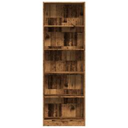 Berkfield Home Decorative Bookcase Old Wood 60x24x176 cm Engineered Wood in Brown - Size: 60 x 24 x 176 cm - thumbnail 4