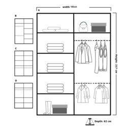 MN Furniture Basel Mirror Sliding Wardrobe - LED Light 180cm x 217cm in Black - Size: 180 cm x 217 cm - thumbnail 3