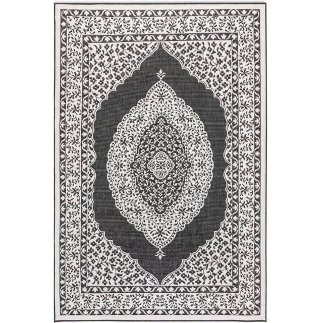 THE RUGS Gemini Reversible Indoor & Outdoor Rug Polypropylene Medallion Rug in Black - Size: 160 cm x 230 cm - image 1