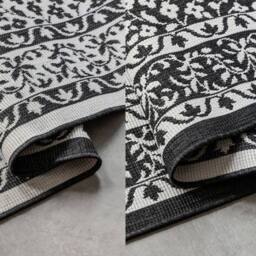 THE RUGS Gemini Reversible Indoor & Outdoor Rug Polypropylene Medallion Rug in Black - Size: 160 cm x 230 cm - thumbnail 4