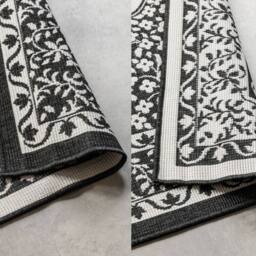 THE RUGS Gemini Reversible Indoor & Outdoor Rug Polypropylene Medallion Rug in Black - Size: 160 cm x 230 cm - thumbnail 6